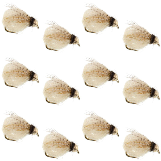 Bead Head LaFontaine Tan Deep Sparkle Caddis Pupa - 12 Flies Size 18