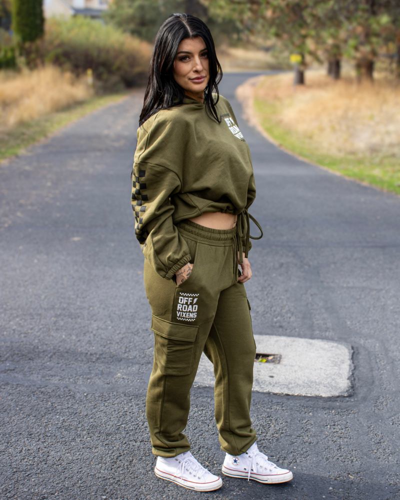 Load image into Gallery viewer, Obsessed Oversized Cropped Hoodie
