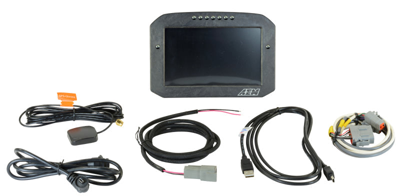 Load image into Gallery viewer, AEM CD-7LG Carbon Logging Flush Digital Dash Display w/ Internal 20Hz GPS &amp; Antenna 30-5703F
