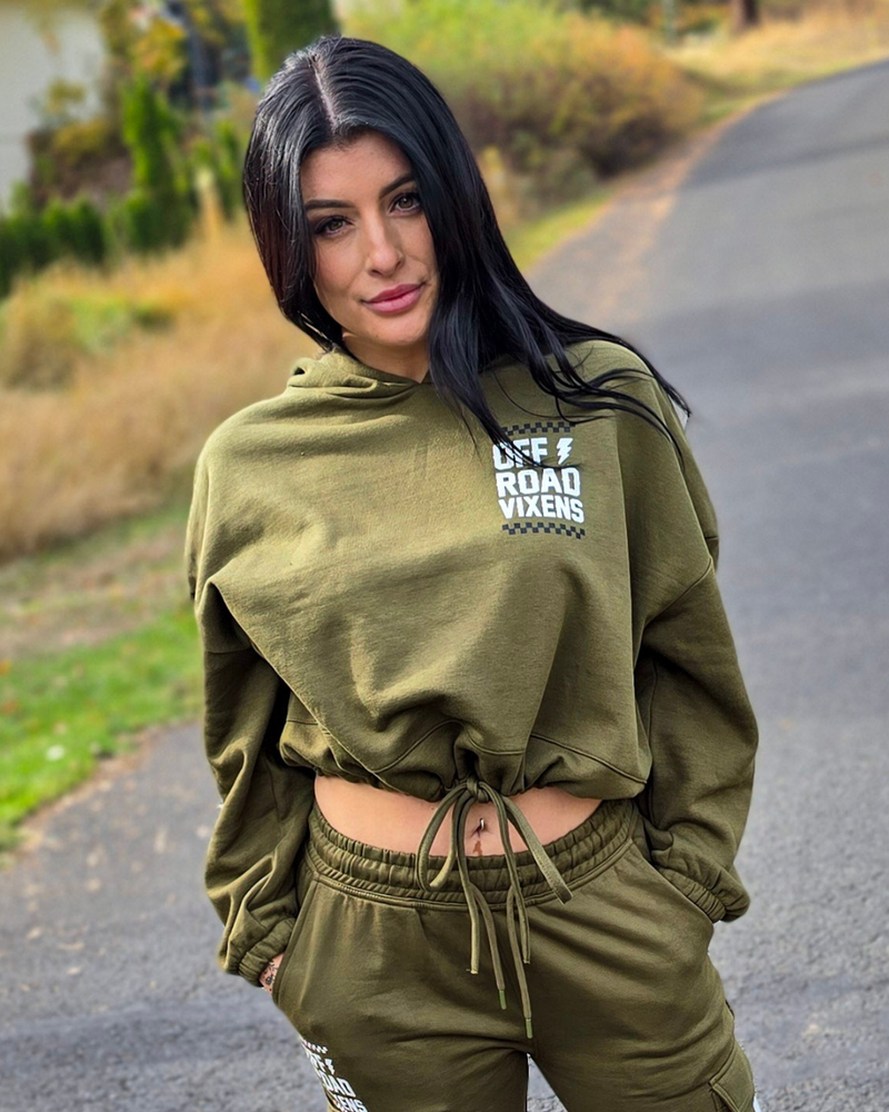 Load image into Gallery viewer, Obsessed Oversized Cropped Hoodie
