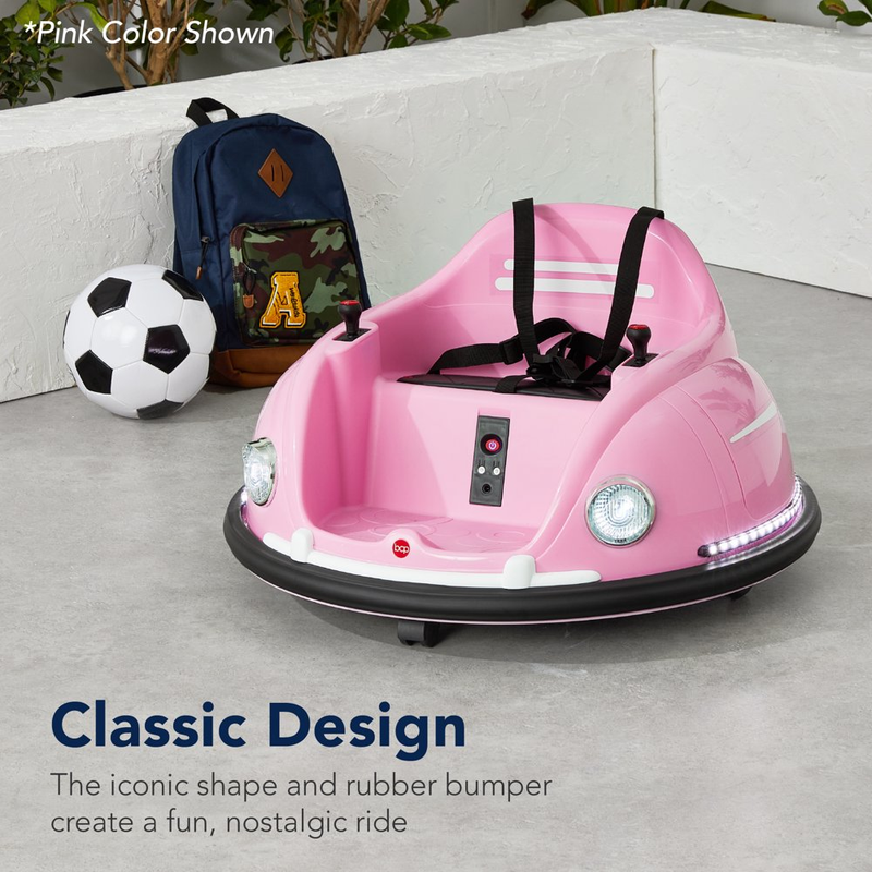 Load image into Gallery viewer, 360 Degree Bumper Car Toy for Kids with Remote Control, Safety Harness, and Lights
