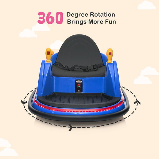 360-Degree Spin Bumper Car Ride-On Toy for Kids Ages 3-5