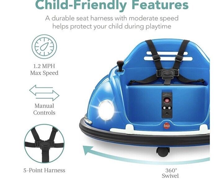 Load image into Gallery viewer, 360 Degree Spin Bumper Car Toy for Kids with Remote Control and Safety Harness

