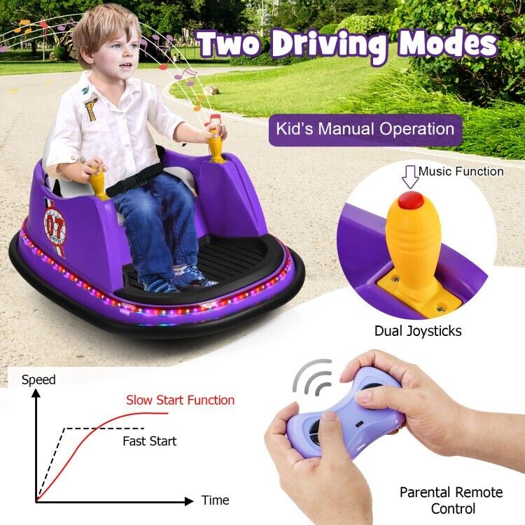 Load image into Gallery viewer, 360 Degree Spin Kids Ride On Bumper Car with Remote Control - 12V Race Toy
