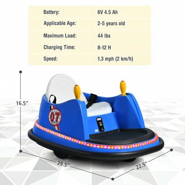 Load image into Gallery viewer, 360-Degree Spin Race Bumper Car 6V Ride On with Remote Control for Kids
