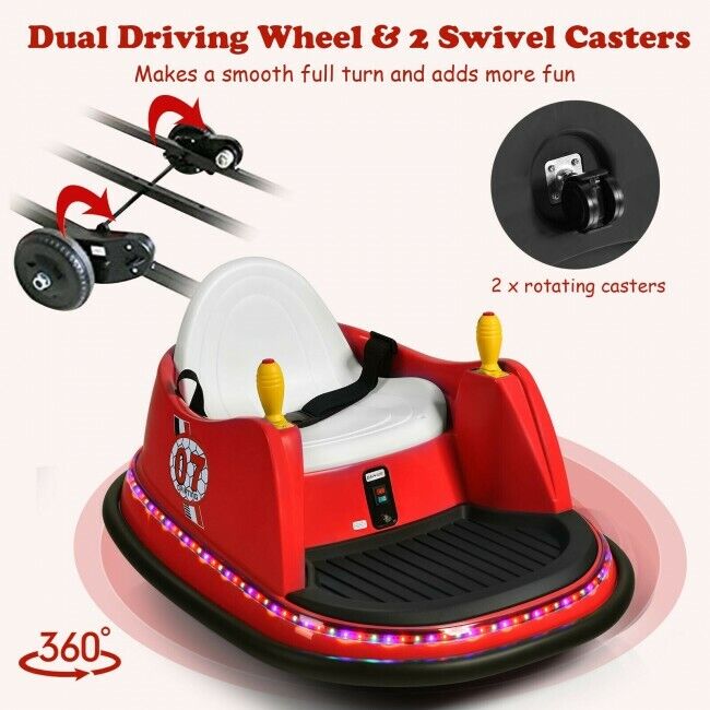 Load image into Gallery viewer, 360-Degree Spin Race Bumper Car 6V Ride On with Remote Control for Kids

