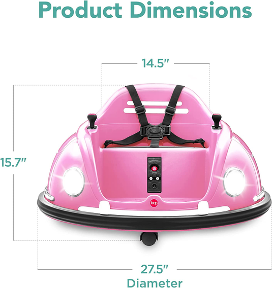 360° Electric Bumper Car for Kids (1.5-6 Years) with Parental Remote Control