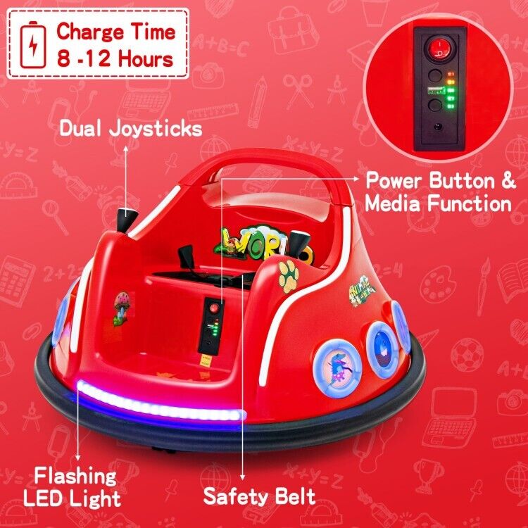 Load image into Gallery viewer, 360° Electric Bumper Car for Kids with Remote Control and LED Lights - 12V Ride-On Vehicle
