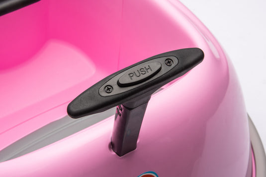 360° Pink Bumper Car Ride-On Toy with LED Remote Control for Kids (12V)