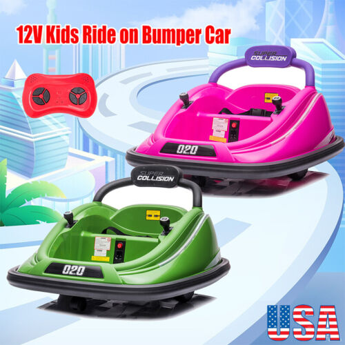 360° Rotating Electric Bumper Car for Kids with Remote Control - 12V Ride On Vehicle