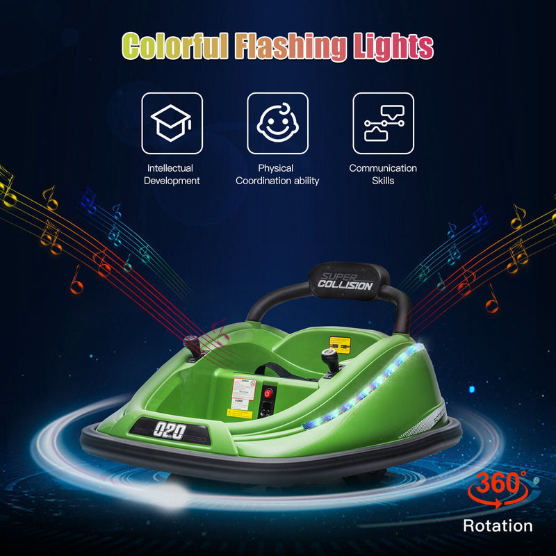 Load image into Gallery viewer, 360° Spin Electric Bumper Car for Kids with Remote Control and LED Lights - 12V Ride On Vehicle
