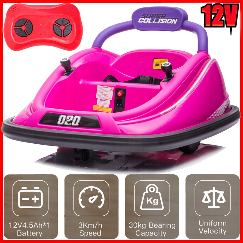 Load image into Gallery viewer, 360° Rotating LED Bumper Car for Kids with Twin Motors and Parental Remote Control
