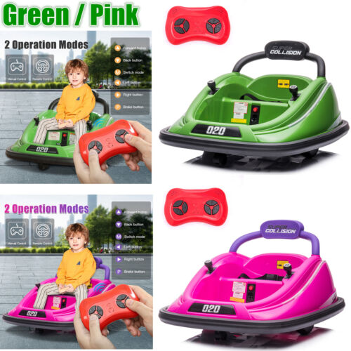 Load image into Gallery viewer, 360° Rotating LED Bumper Car for Kids with Twin Motors and Parental Remote Control
