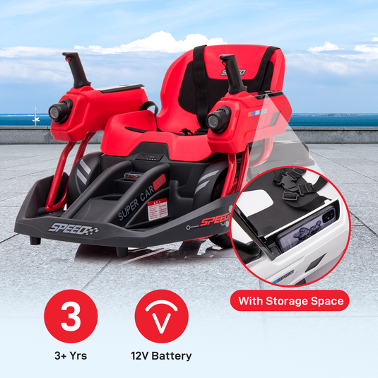 360° Rotating Ride-On Car for Kids with Dual Steering Control and Remote