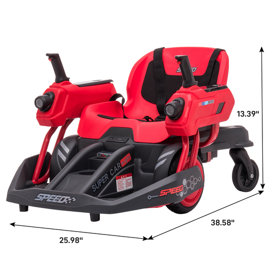 360° Rotating Ride-On Car for Kids with Dual Steering Control and Remote