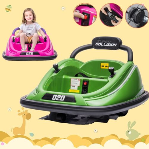 360° Spin Electric Bumper Car for Kids & Toddlers with Remote Control - 2 Modes, 12V Power