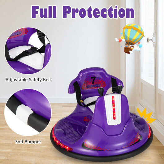 Load image into Gallery viewer, 360 Spin Electric Bumper Car for Kids and Toddlers - Purple
