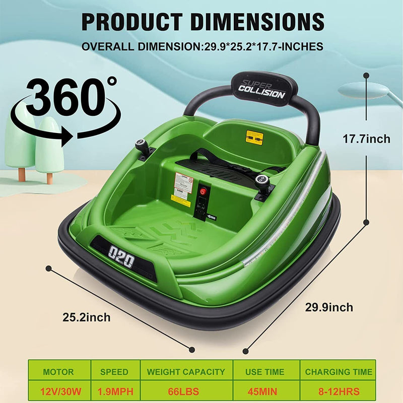 Load image into Gallery viewer, 360° Spin Electric Bumper Car for Kids with Remote Control - 12V Toy Vehicle
