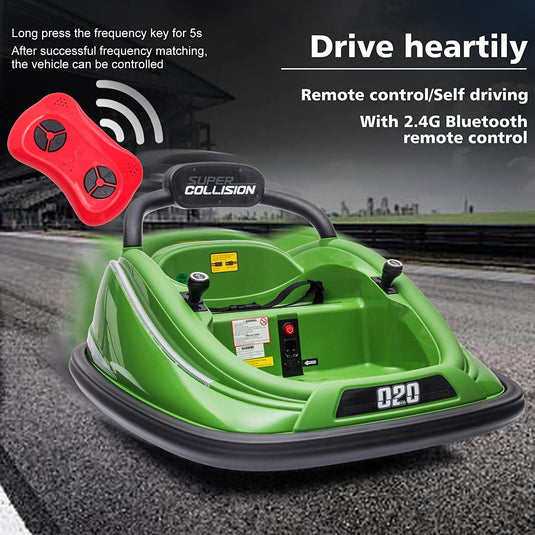 360° Spin Electric Bumper Car for Kids with Remote Control - 12V Toy Vehicle