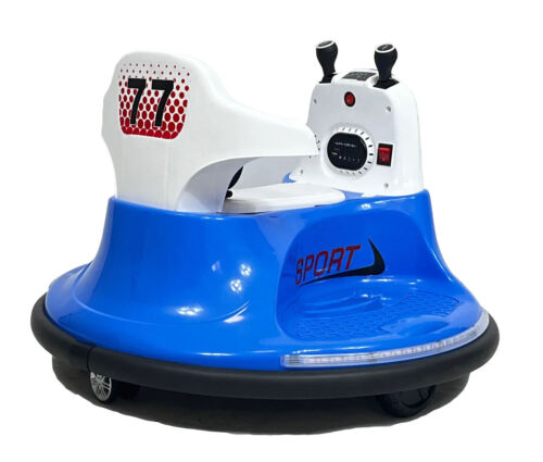 360 Spin Electric Bumper Car for Kids with Remote Control - Blue, Ages 2-5
