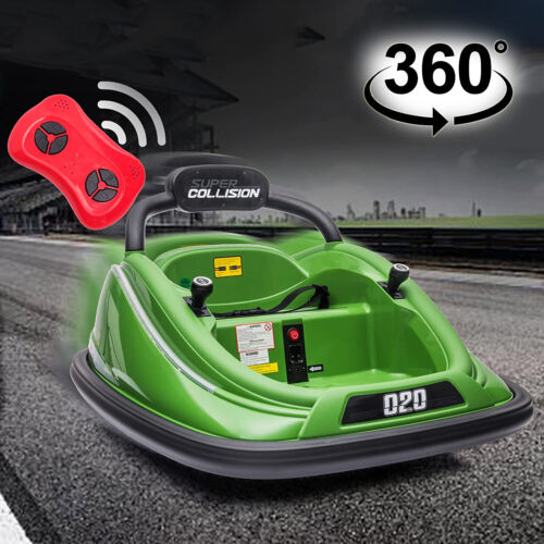 360° Spin Electric Bumper Car with Remote Control and LED Lights for Kids