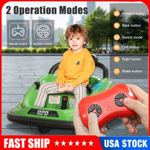 Load image into Gallery viewer, 360° Spin Electric Kids Bumper Car with Parental Remote Control - 12V Ride-On Vehicle
