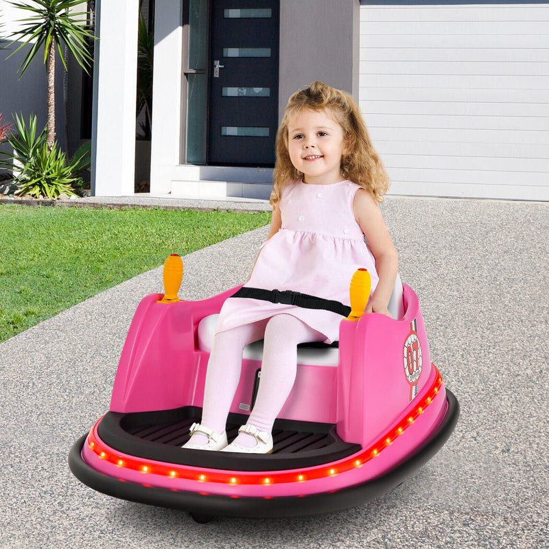 Load image into Gallery viewer, 360° Spin Race Bumper Car for Kids with Remote Control - Pink 12V Vehicle
