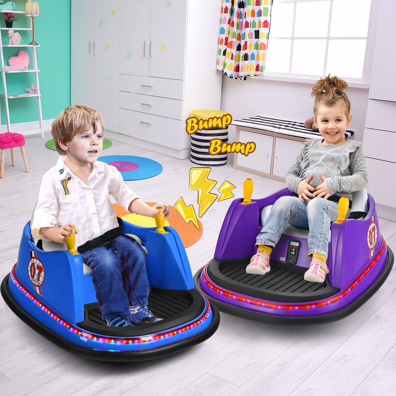 Load image into Gallery viewer, 360° Spin Race Bumper Car for Kids with Remote Control - Purple 12V Vehicle

