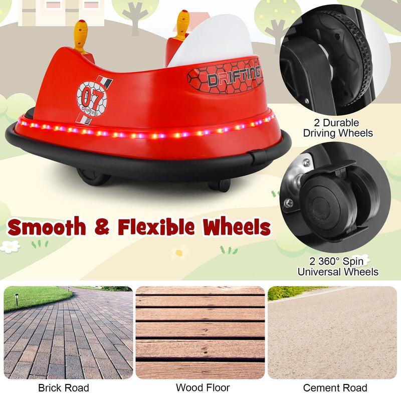 Load image into Gallery viewer, 360° Spin Race Bumper Car for Kids with Remote Control - Red, 12V Vehicle
