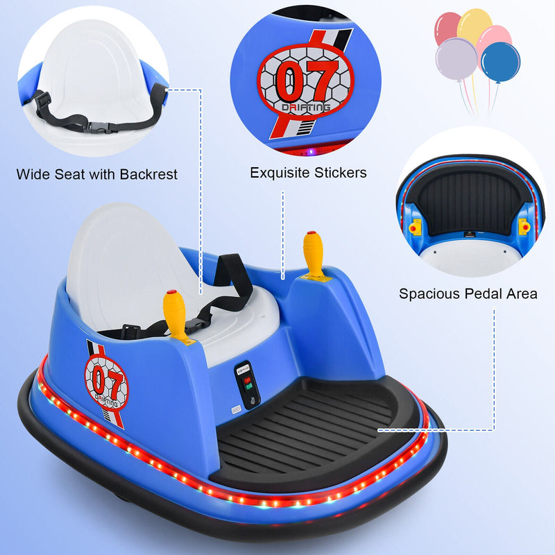 Load image into Gallery viewer, 360° Spin Race Bumper Car Toy with Remote Control - 12V Blue Vehicle for Kids
