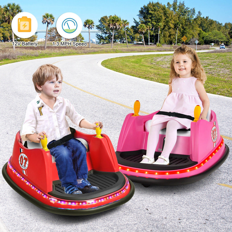 Load image into Gallery viewer, 360° Spin Race Bumper Car Toy with Remote Control - 12V Red Vehicle for Kids
