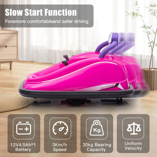 360° Spinning Electric Bumper Car for Kids with Remote Control - 12V Ride-On Toy
