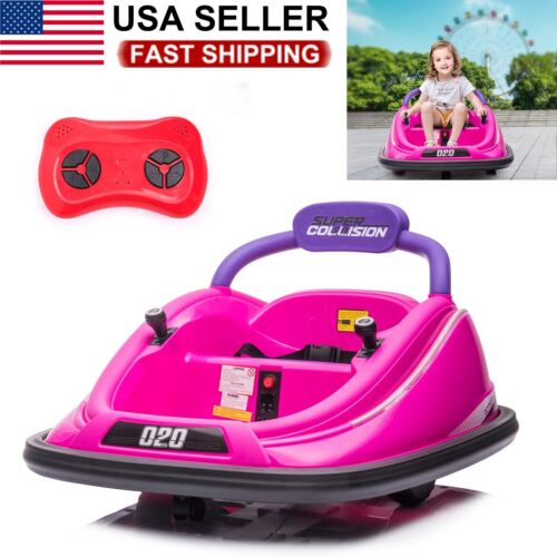 Load image into Gallery viewer, 360° Spinning Electric Bumper Car for Kids with Remote Control and LED Lights - 12V
