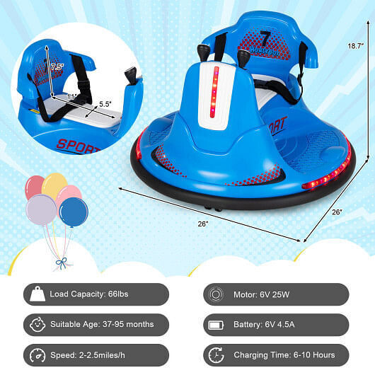 Load image into Gallery viewer, 360?&deg; Spin Electric Ride On Car for Kids and Toddlers - Bumper Car Fun!
