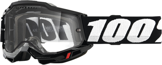 100% Accuri 2 Enduro MTB Goggles - Black - Clear 50016-00001