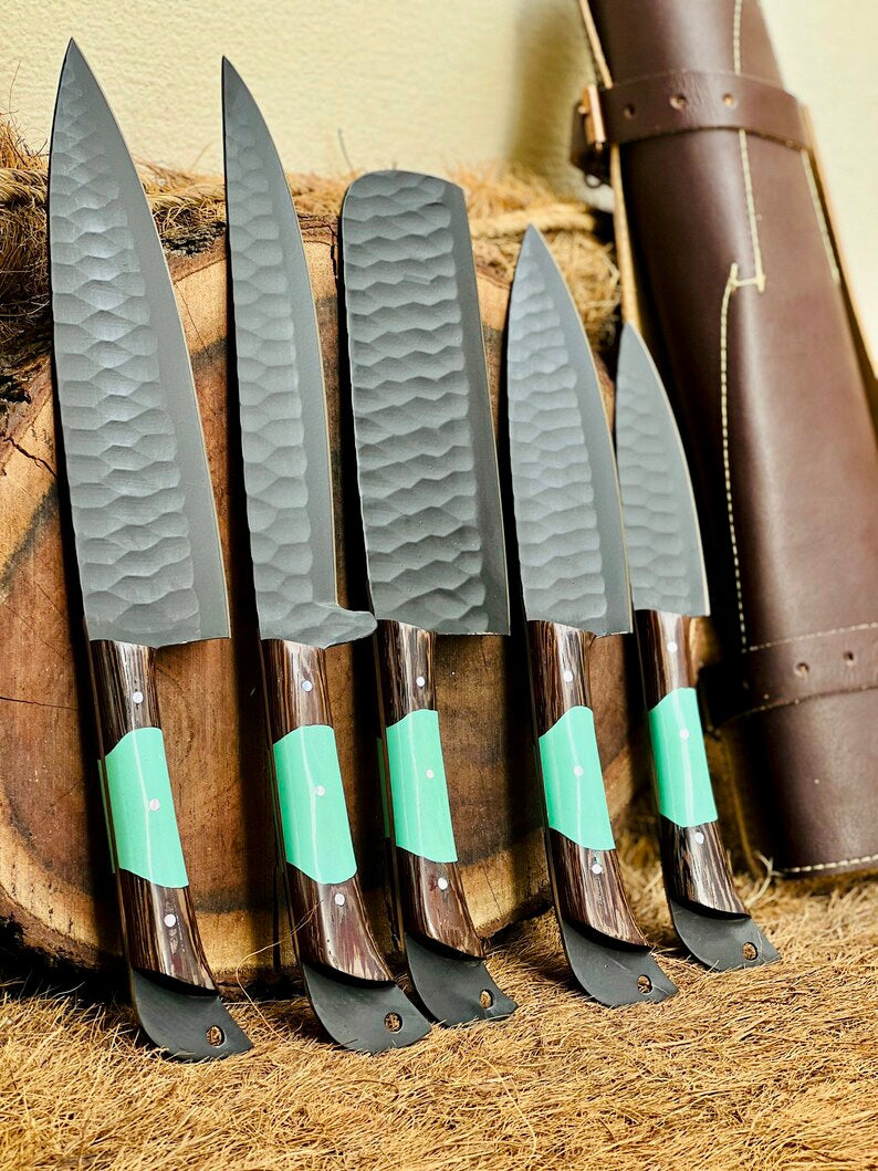 Load image into Gallery viewer, Here’s a fresh, seasonal rewrite with trending keywords and SEO-optimized structure:  Product Title: Premium Knofe Set – 13&quot; Forged Stainless Steel Blade with Wenge Wood &amp; Resin Handle + Leather Sheath
