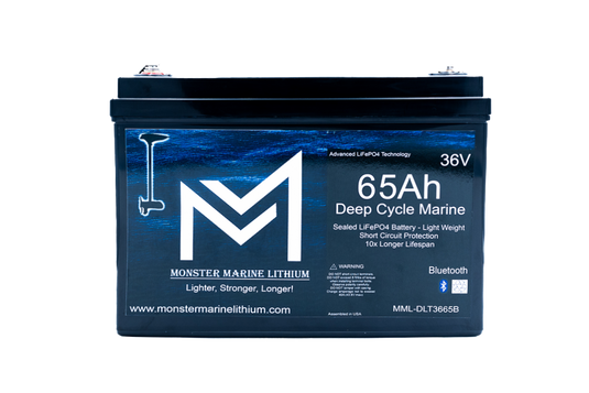 36V 65Ah Bluetooth Deep Cycle Lithium Trolling Battery