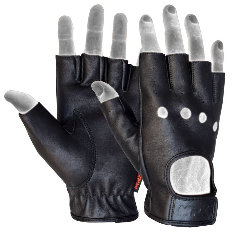 Load image into Gallery viewer, MRX Driving Gloves soft Leather Unlined Motorbike Riding Half Fingers Glove for Unisex
