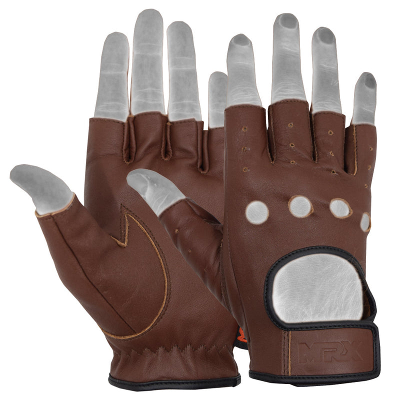 Load image into Gallery viewer, MRX Driving Gloves soft Leather Unlined Motorbike Riding Half Fingers Glove for Unisex
