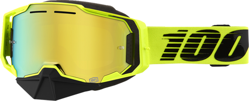 100% Armega Snow Goggles - Nuclear Citrus - Gold Mirror 50008-00003