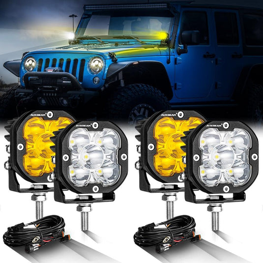XP-ULTRA Series 3 Inch 80W Spot Beam LED Pods Amber&White Offroad Lights