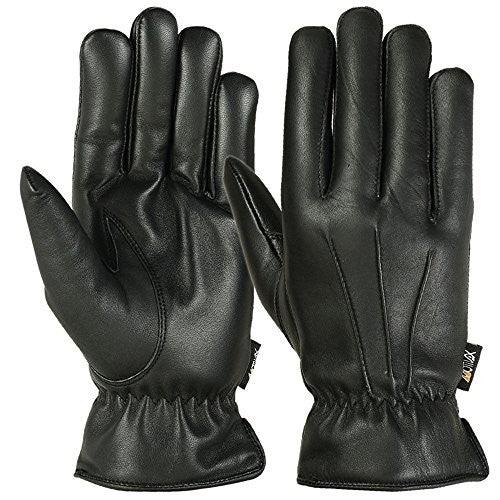 Load image into Gallery viewer, Men’s Warm Winter Dress And Work Gloves, Thermal Lining, Genuine Black Leather
