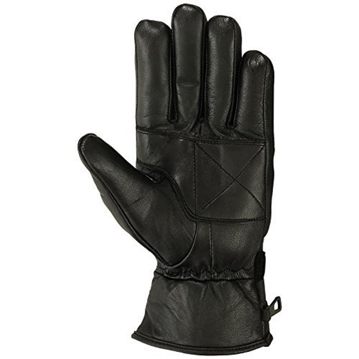 Mens Motorbike Gloves Cold Weather Motorcycle Riding Genuine Leather Black Glove-Black-Gray-XXL