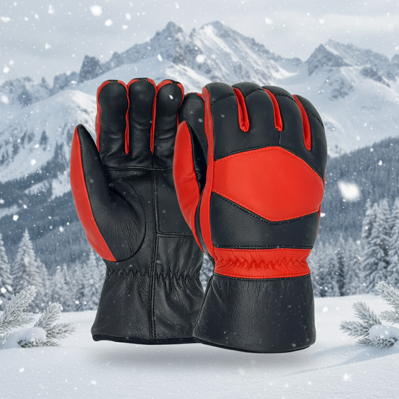Load image into Gallery viewer, Mens Warm Winter Cold Weather Glove Leather Motorcycle Gloves Thermal Linning
