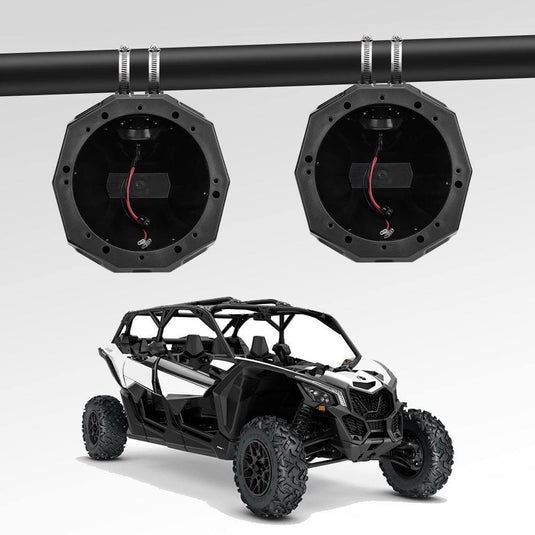 Universal 6.5" Speaker Cage Swivel Pods with 1.75 to 2" Mounting Clamps