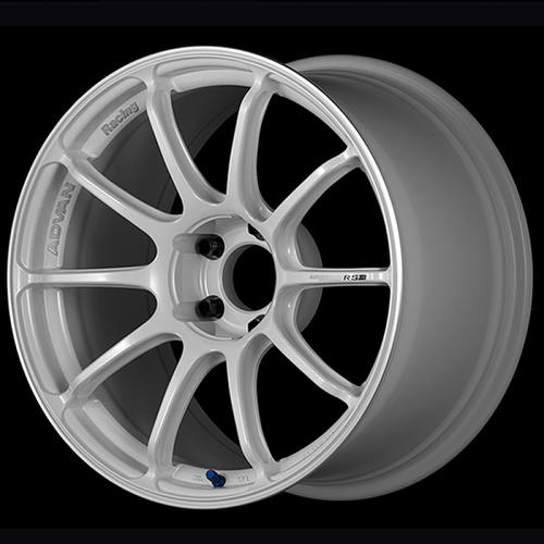 Advan RSIII 18x8.0 / +45 Offset / 5x114.3 / 73mm Bore / Racing White Metallic and Ring YA38G45EWMR