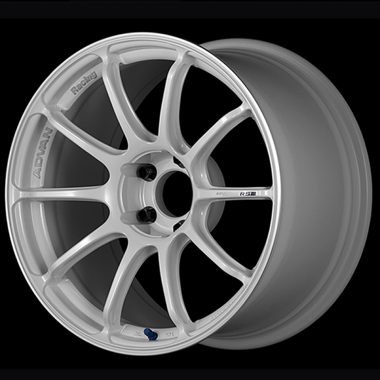 Advan RSIII 18x8.0 / +33 Offset / 5x110 / 65.2mm Bore / Racing White Metallic and Ring YA38G33OWMR