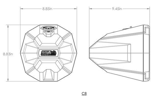 Universal 8" Cage-Mount Speaker-Pods for UTVs, Boats and more