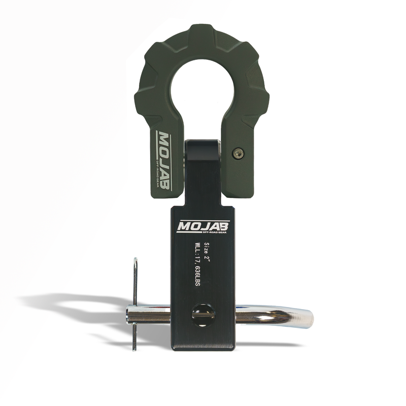 Load image into Gallery viewer, 2'' Aluminum Hitch Receiver with Aluminum D-Shackle 9T-Ceramic coated (Lifetime Warranty)
