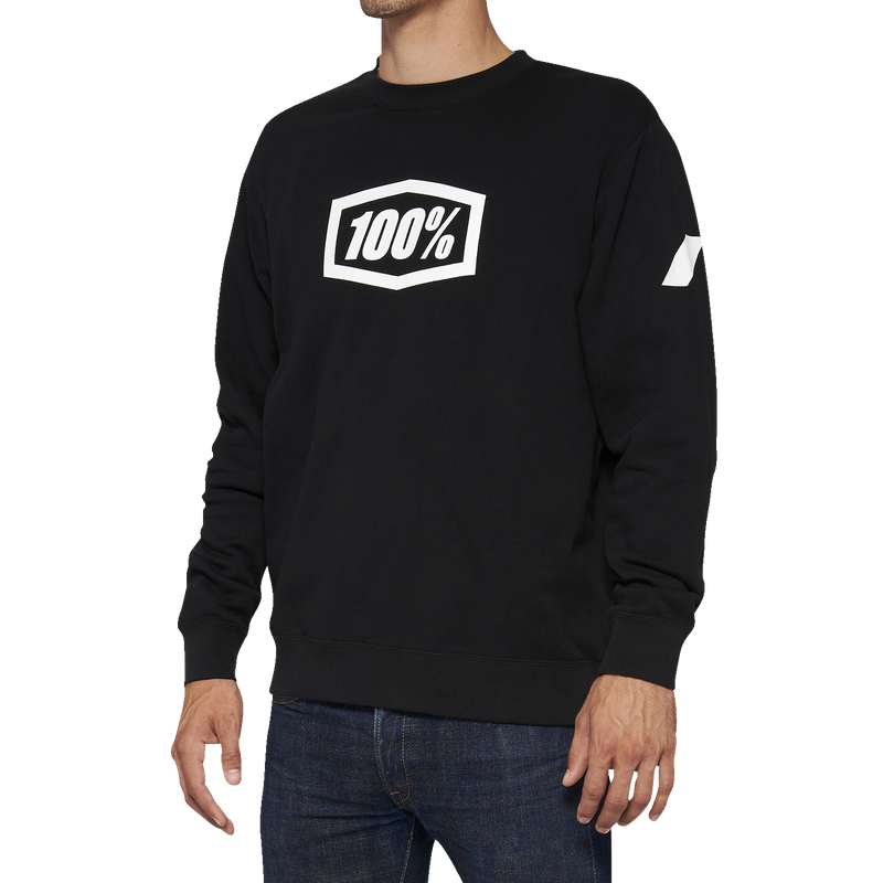 Load image into Gallery viewer, 100% Icon Long-Sleeve Fleece Sweatshirt - Black - XL 20026-00003
